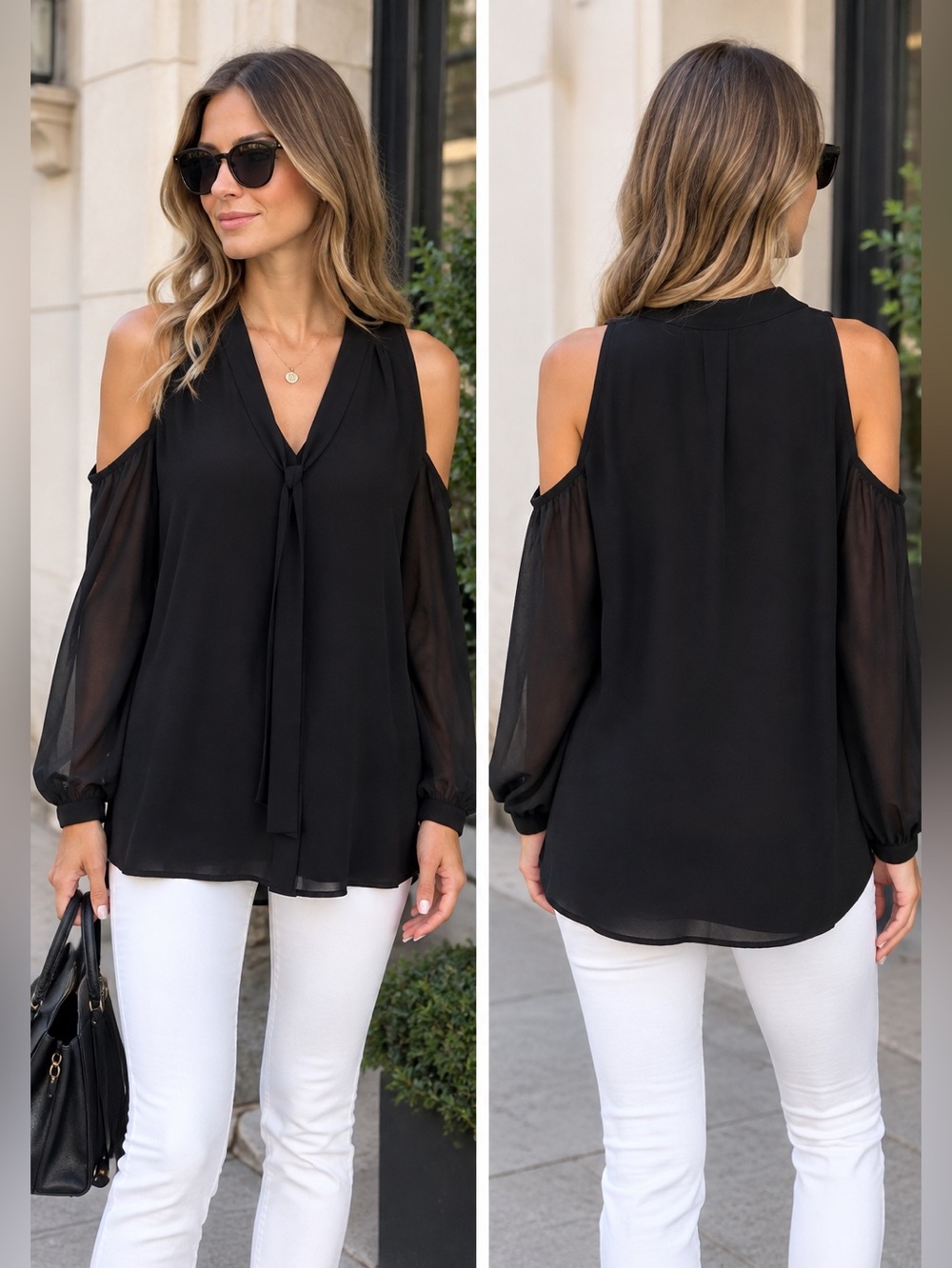 Haute Hippie Black Sleeveless Tie-Neck silk Blouse size XL - Picture 2 of 7